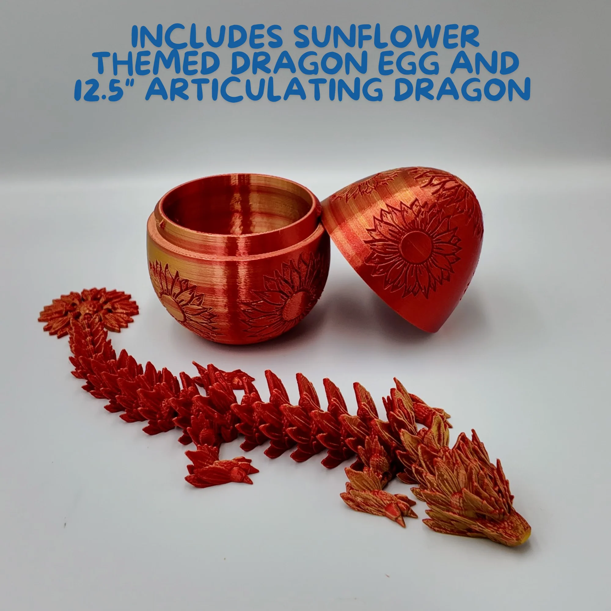 Sunflower Dragon Egg - 12.5" Dragons Articulating Joints - Sunflower Themed - Image 48