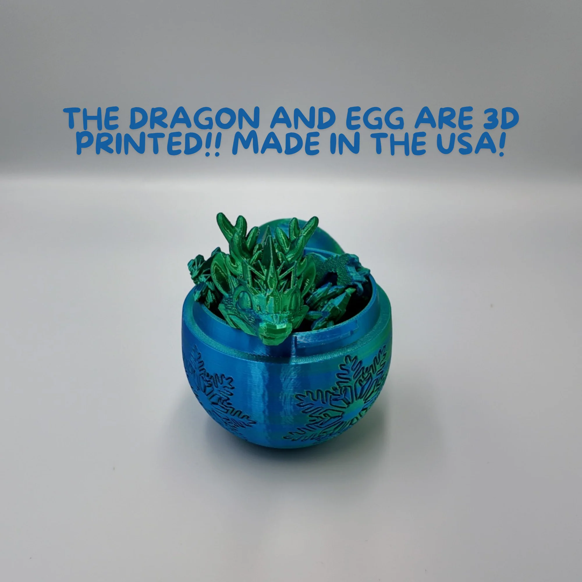 Winter Dragon Egg - 11" Dragons Articulating Joints - Snowflake Themed - Image 23